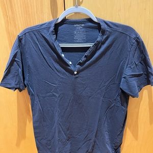Medium - Vince Navy Blue - Henley T-Shirt